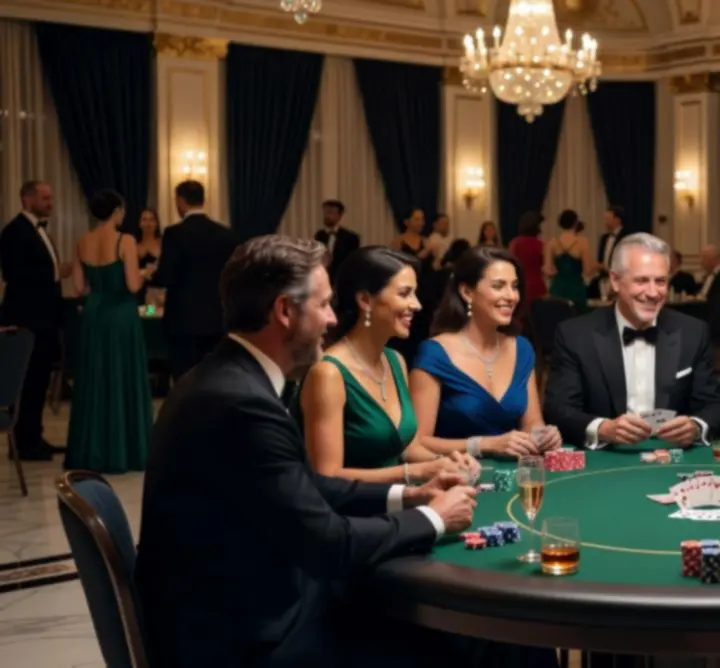 Goście podczas luksusowego wieczoru pokerowego organizowanego przez PDL Maciej Szaciłło