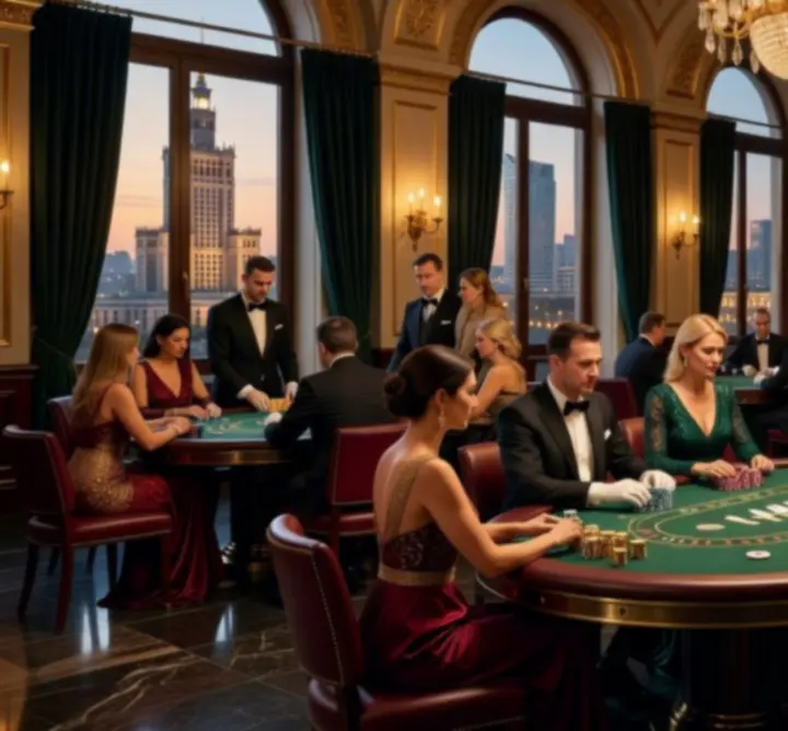 Luksusowy event pokerowy PDL Maciej Szaciłło z profesjonalnym stołem i gośćmi