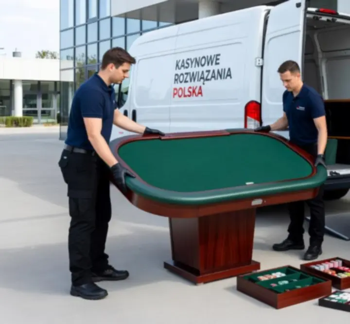 Transport sprzętu kasynowego i stołów pokerowych na event firmowy